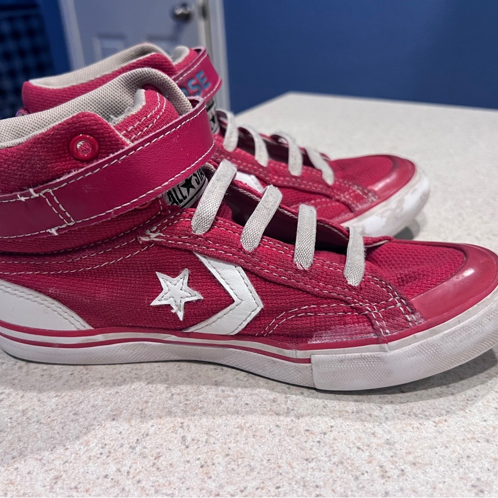Kids Red Converse pro blaze no tie High-Top Sneakers size 3 skater grunge - Picture 2 of 14